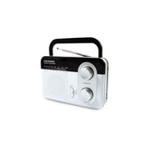 METRONIC RADIO PORTABLE WHITE AM/FM