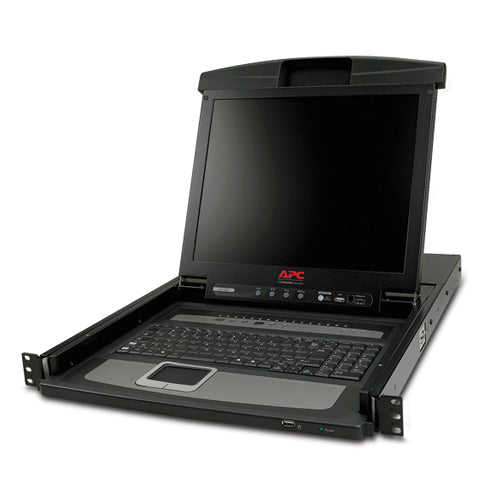 APC LCD Console - Consola KVM Com chave KVM - 16 portas - PS/2 - 17" - montável em bastidor - VGA - preto - 1U - para P/N: AR3106SP, SMX1000C, SMX1500RM2UC, SMX1500RM2UCNC, SMX750C, SMX750CNC, SRT5KRMXLW-TW