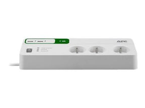 APC SurgeArrest Essential - Surge Protector - AC 230 V - 2300 Watt - output connectors: 6 - Belgium, France - white (PM6U-FR)