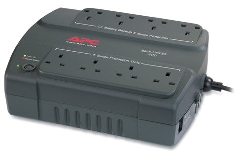 APC Back-UPS ES 400 - UPS - AC 230 V - 400 VA - output connectors: 8 - United Kingdom - charcoal