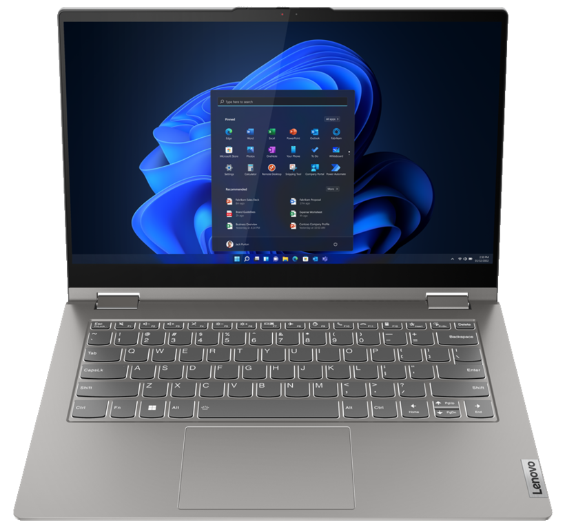 Lenovo ThinkBook 14s Yoga G2 IAP 21DM - Diseño invertido - Intel Core i7 1255U / 1.7GHz - Win 11 Pro - Gráficos Iris Xe - 16 GB RAM - 512 GB SSD NVMe - Pantalla táctil IPS de 14" 1920 x 1080 (Full HD) - Wi -Fi 6 - Gris mineral de dos tonos - kbd:Port