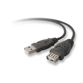 Belkin 10ft USB A/A 2.0 Extension Cable, M/F, 480Mp - Cabo de extensão USB - USB (M) para USB (F) - USB 2.0 - 3 m - moldado