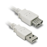 CABLE EXTENSOR USB METRONIC A MACHO / A HEMBRA 2.0 3mts Blanco