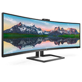 PHILIPS MONITOR 49 32:9 CURVED DUAL QHD HDMI DP USB-C WEBCAM SPEAKERS 499P9H