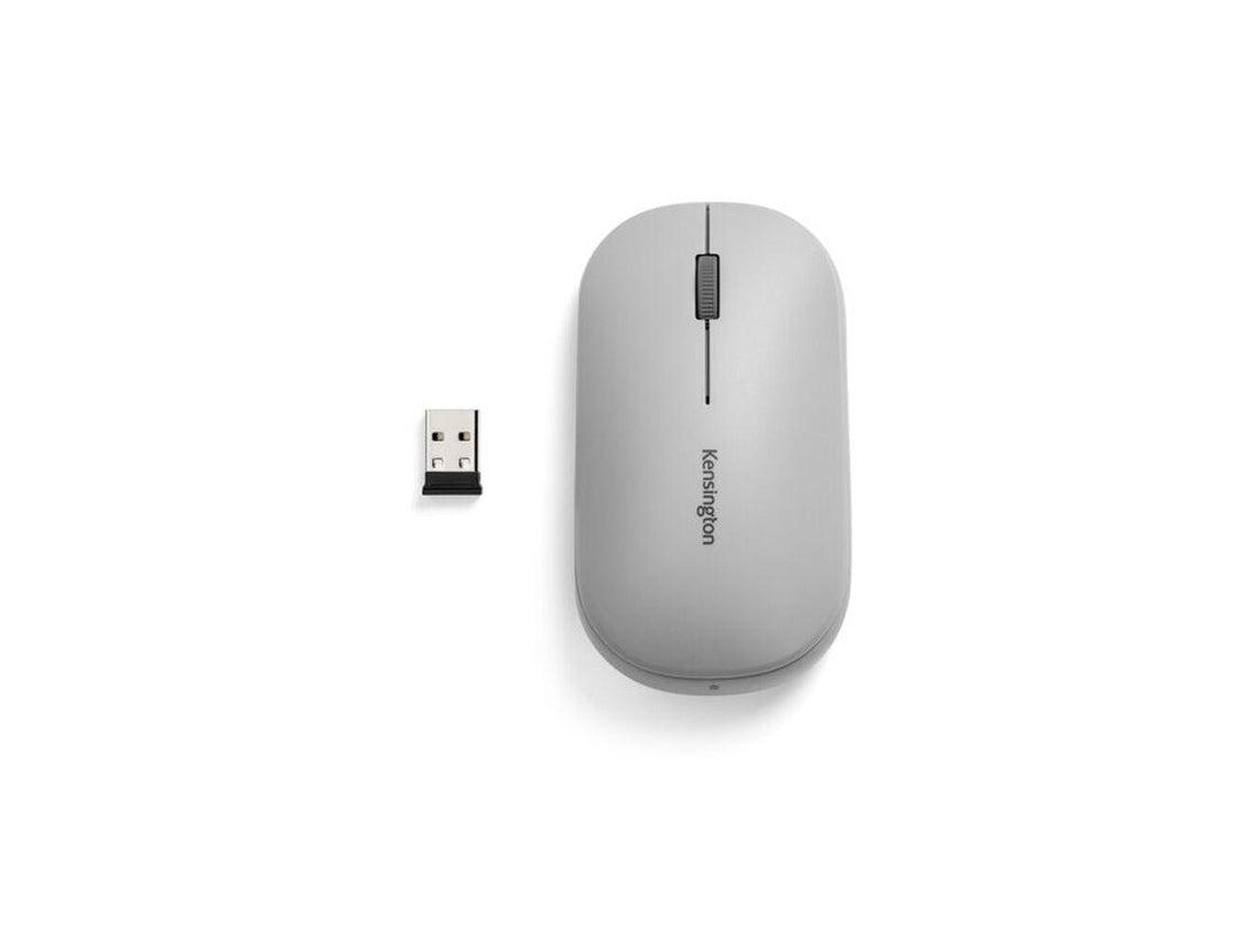 Kensington SureTrack - Mouse - Optical - 4 Buttons - Wireless - 2.4GHz, Bluetooth 3.0, Bluetooth 5.0 LE - USB Wireless Receiver - Gray