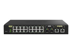 QNAP QSW-M2116P-2T2S - Switch - Administrado - 16 x 100/1000/2.5G (PoE+) + 2 x 10 Gigabit SFP+ + 2 x 100/1000/2.5/5/10G (PoE++) - escritorio, montable en riel - PoE++ (280W) (QSW-M2116P-2T2S)