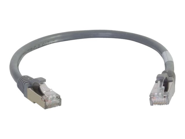 Cable de conexión de red C2G Cat6a blindado (STP) - Cable de conexión - RJ-45(M) a RJ-45(M) - 15 m - PTB - CAT 6a - moldeado, sin nudos, trenzado - gris (89923)