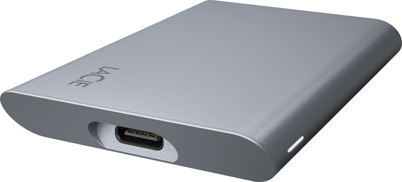 LaCie Portable SSD STKS2000400 - SSD - 2 TB - External (Portable) - USB (USB C Connector) - Brushed Gray - with Seagate Rescue Data Recovery