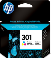 HP 301 - 3 ml - cor (ciano, magenta, amarelo) - original - blister - tinteiro - para Deskjet 1000, 1010, 1050 J410, 1050A J410, 1051A J410, 1055 J410, 1056 J410, 1510, 1512