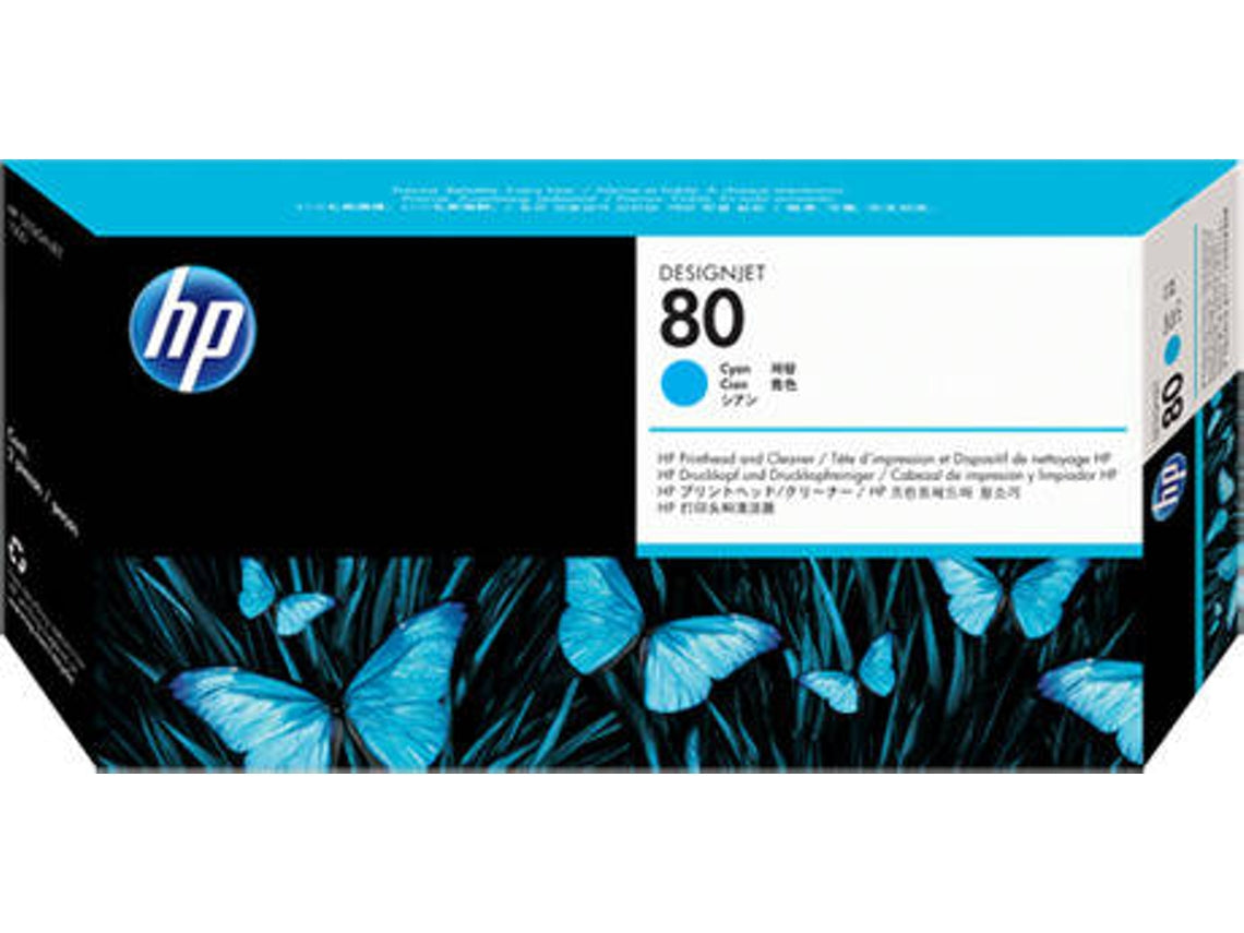 HP 80 - 17 ml - azul cyan - cabeçote de impressora com limpador - para DesignJet 1050c, 1050c plus, 1055cm, 1055cm plus