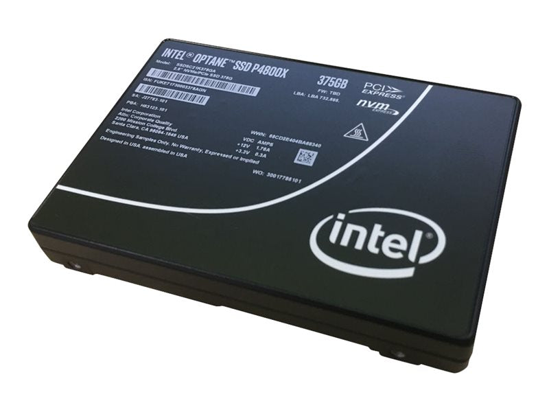 Intel Optane P4800X Performance - SSD - 375 GB - Hot-swapable - 2.5" - U.2 PCIe 3.0 x4 (NVMe) - for ThinkAgile VX Certified Node 7Y94, 7Z12, ThinkAgile VX3320 Appliance, VX7820 Appliance