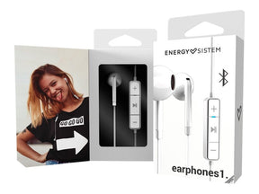 Energy Earphones 1 Bluetooth - Auscultadores intra-aurais com microfonoe - botão de orelha - bluetooth - sem fios - branco