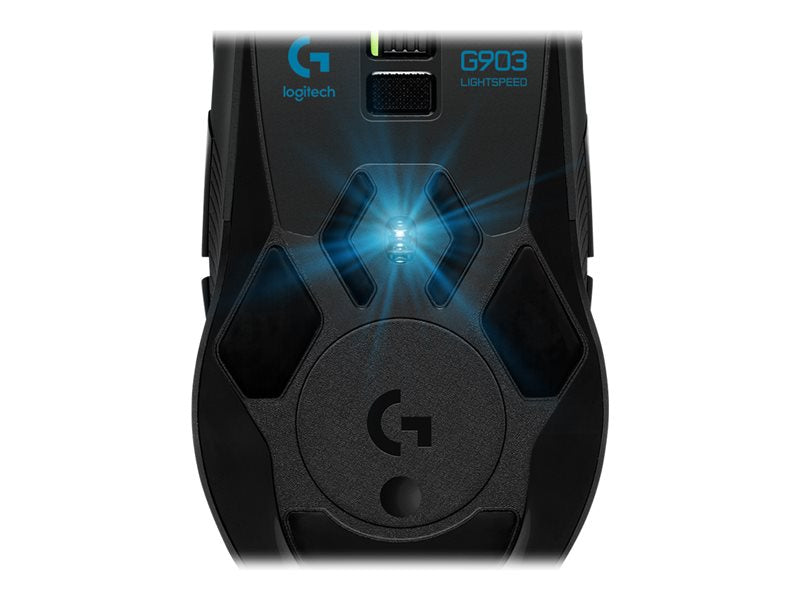 Logitech Wireless Gaming Mouse G903 LIGHTSPEED with HERO 16K sensor - Rato - destros e canhotos - óptico - 11 botões - sem fios, com cabo - USB, LIGHTSPEED - recetor Logitech LIGHTSPEED