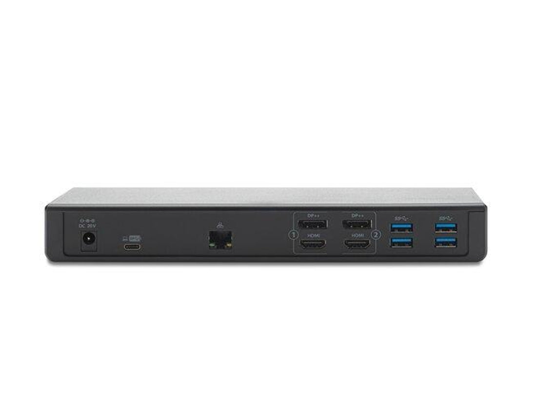 Kensington SD4750P USB-C y USB 3.0 Estación de acoplamiento doble 4K con adaptador de 135 W - DP y HDMI - Win/Mac - Estación de acoplamiento - USB-C/USB 3.0 - 2 x HDMI, 2 x DP - GigE - 135 vatios - Compatible con TAA - Europa