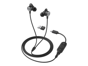 Logitech Zone Wired Earbuds - Auriculares - In-Ear - Con cable - Conector de 3,5 mm - Aislamiento de ruido - Grafito - UC optimizado