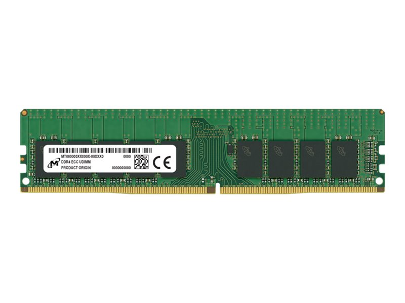 Micron - DDR4 - module - 16 GB - 288-pin DIMM - 3200 MHz / PC4-25600 - CL22 - 1.2 V - unbuffered - ECC (MTA18ASF2G72AZ-3G2R1R)