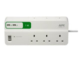 APC SurgeArrest Essential - Surge Protector - AC 230 V - Output Connectors: 8 - UK - White (PM6U-UK)