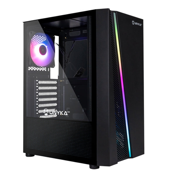 UNYKA BOX ATX GAMING GLAYZE RGB BLACK WITHOUT SOURCE 1USB 3.0 2USB 2.0