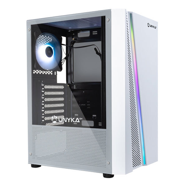 UNYKA CAIXA ATX GAMING GLAYZE RGB WHITE S/FONTE