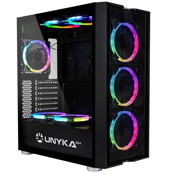 UNYKA CAIXA ATX GAMING EXAGON EVO ARGB CRISTAL TEMPERADO S/FONTE