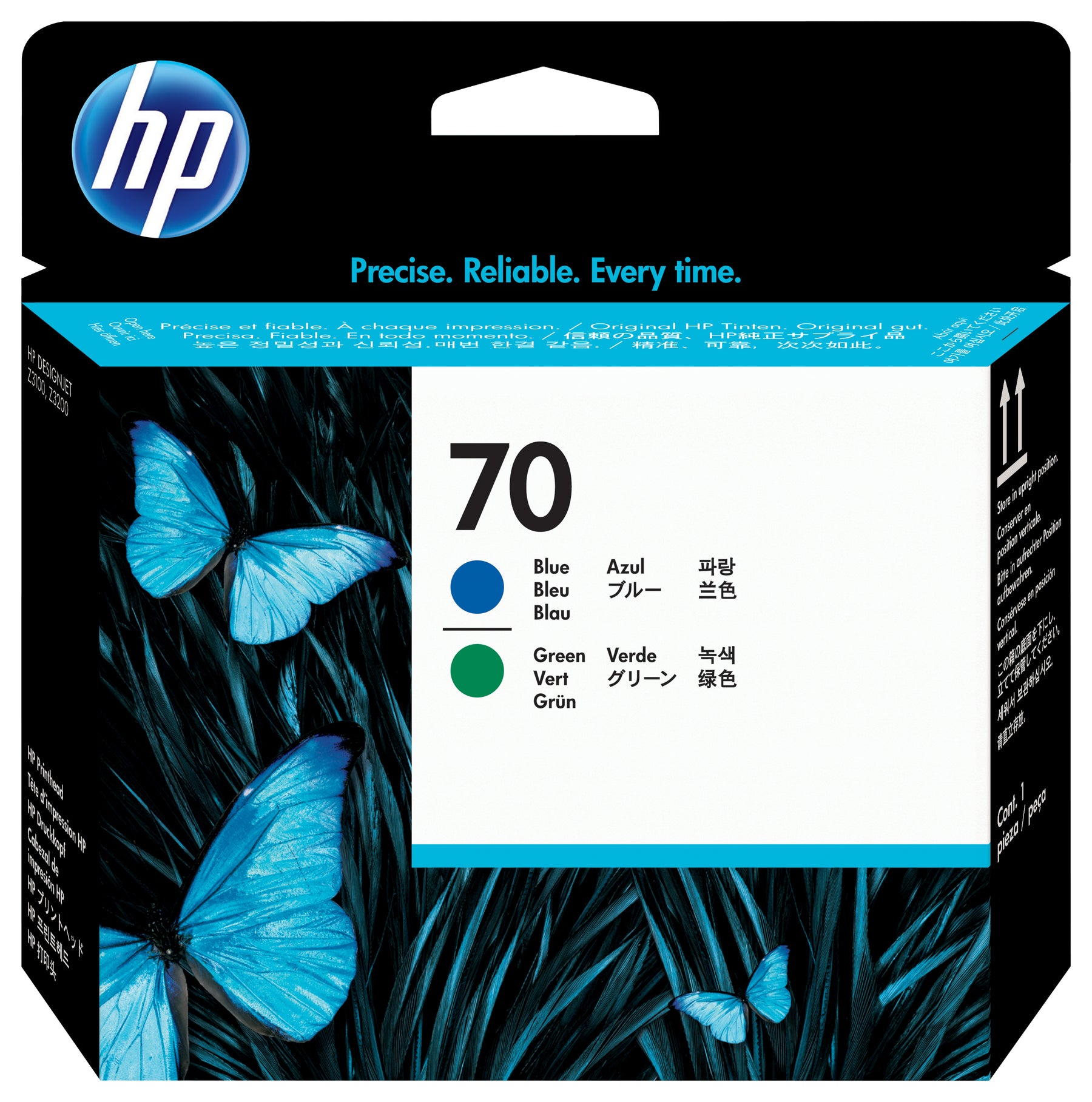 HP 70 - Azul, verde - cabeçote de impressora - para DesignJet Z3100, Z3100 GP, Z3100ps GP, Z3200, Z3200ps