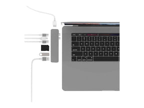 HyperDrive Pro 8-in-2 Hub - Estação de engate - USB-C x 2 - HDMI, Mini DP (GN28D-GRAY)