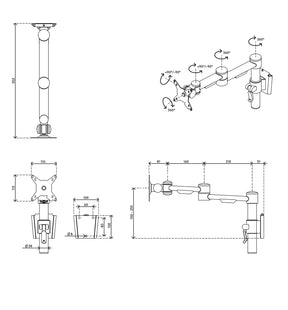 Viewmate monitor arm - wall 052