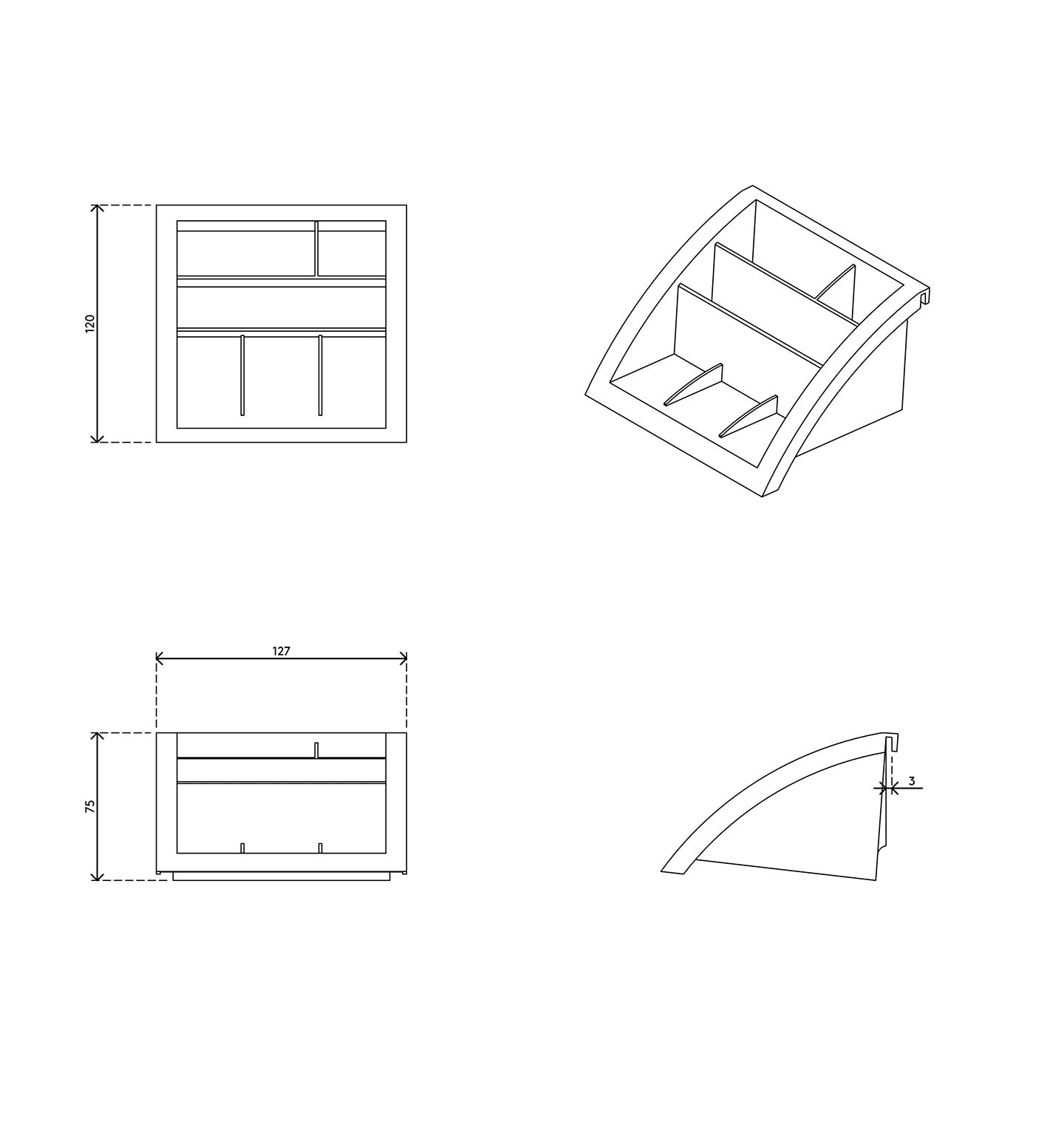 Viewmate utensil tray - option 170