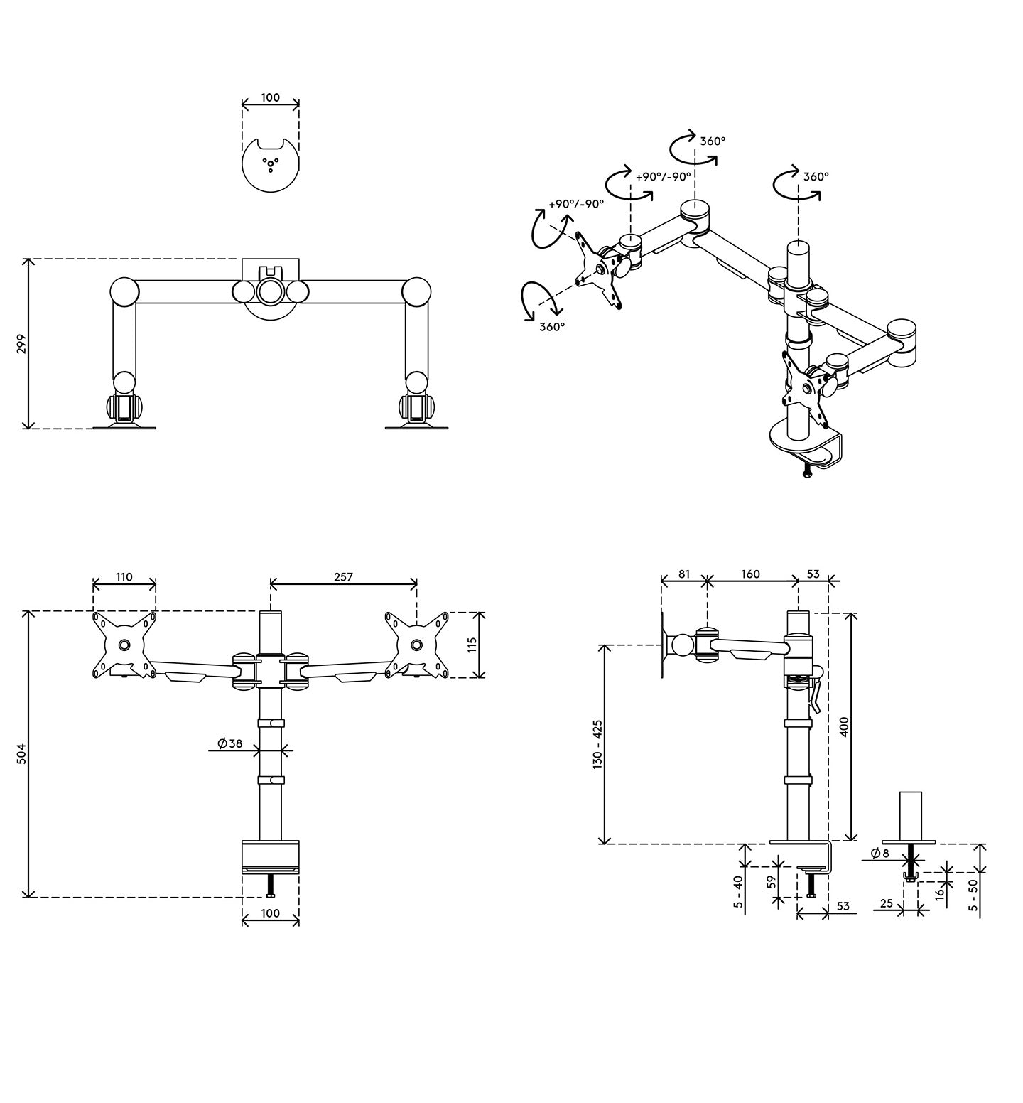 Viewmate monitor arm - desk 632