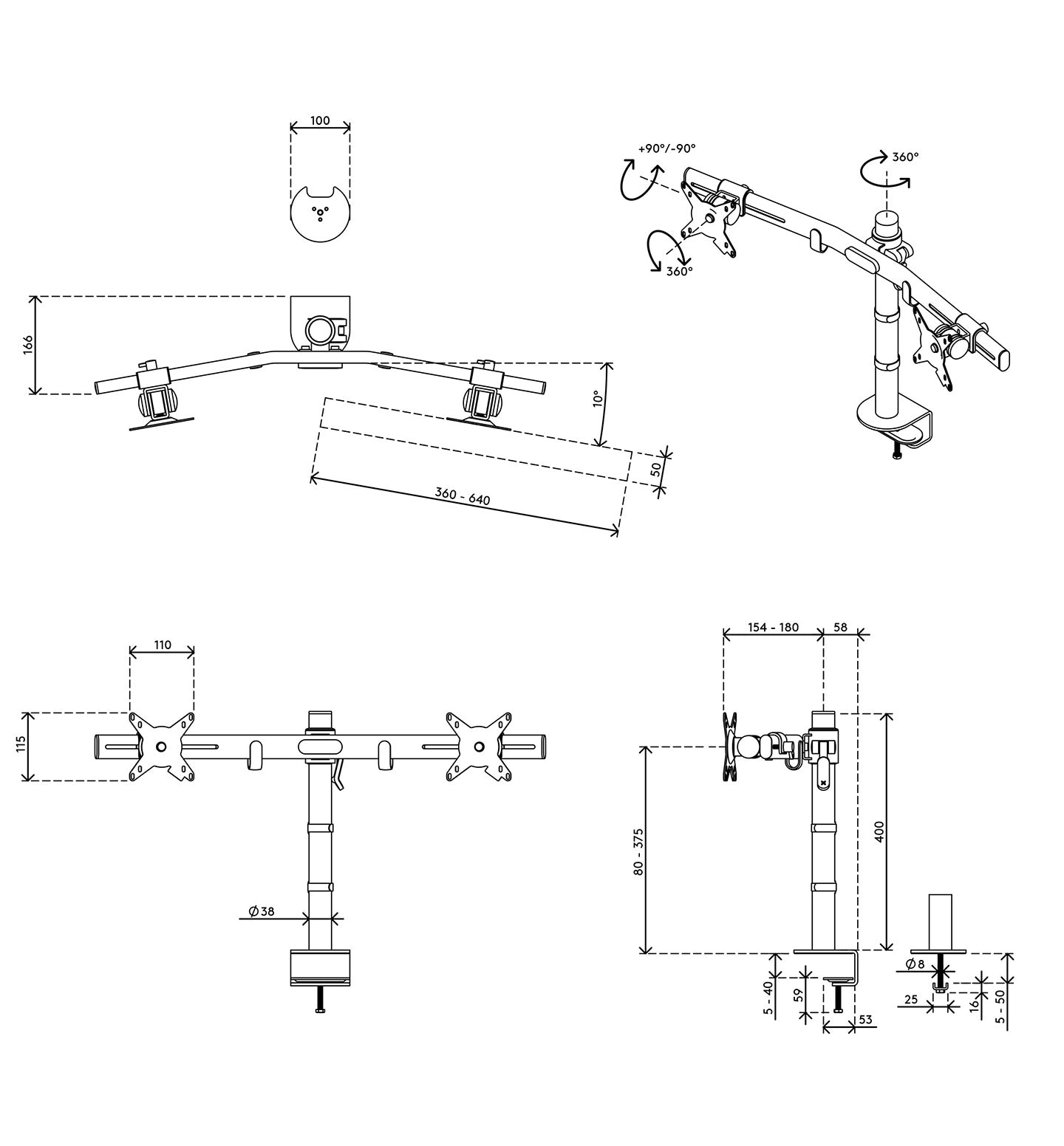 Viewmate monitor arm - desk