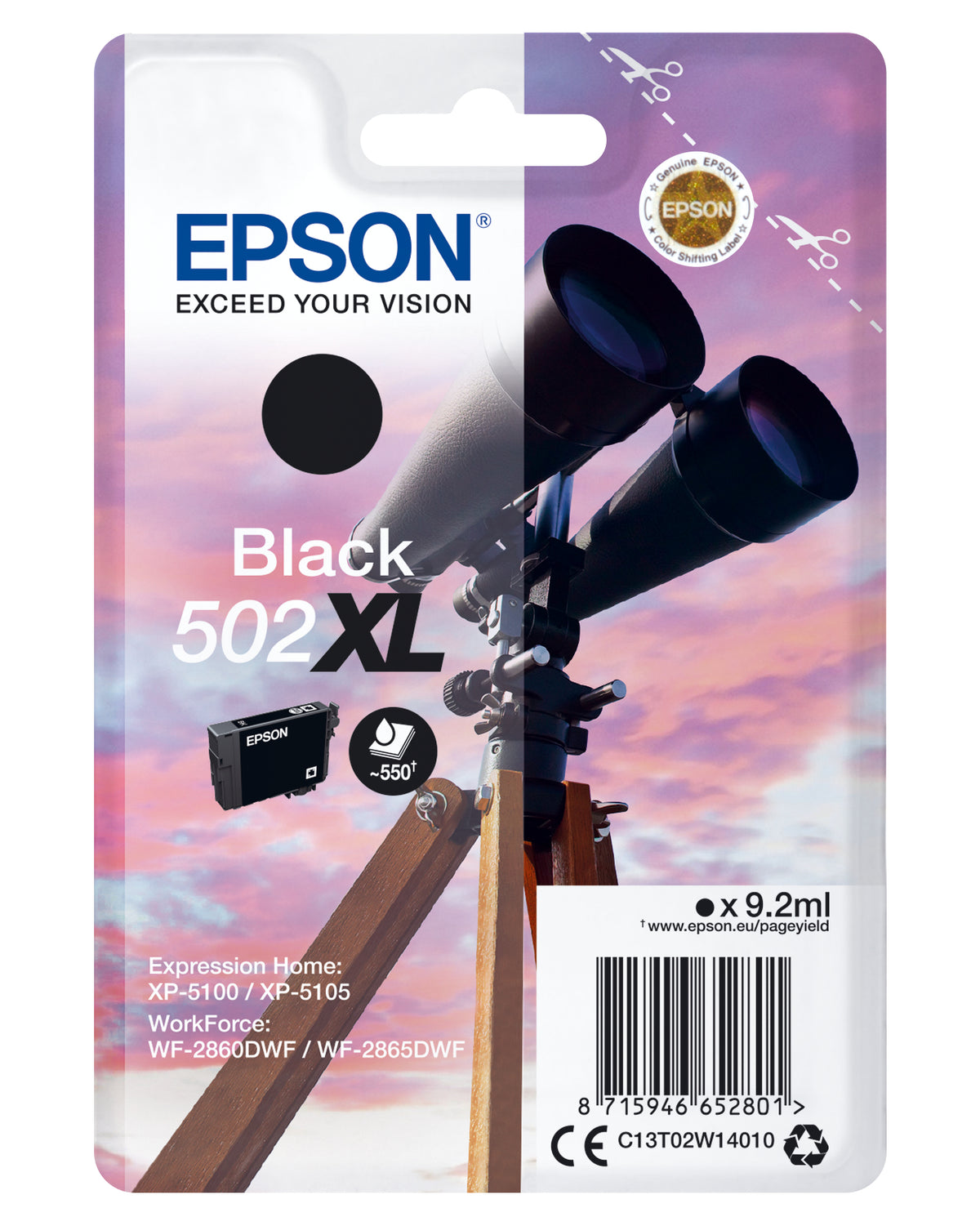 EPSON TINTEIRO PRETO 502XL XP5100 XP5105 WF-2860DWF WF-2865DWF