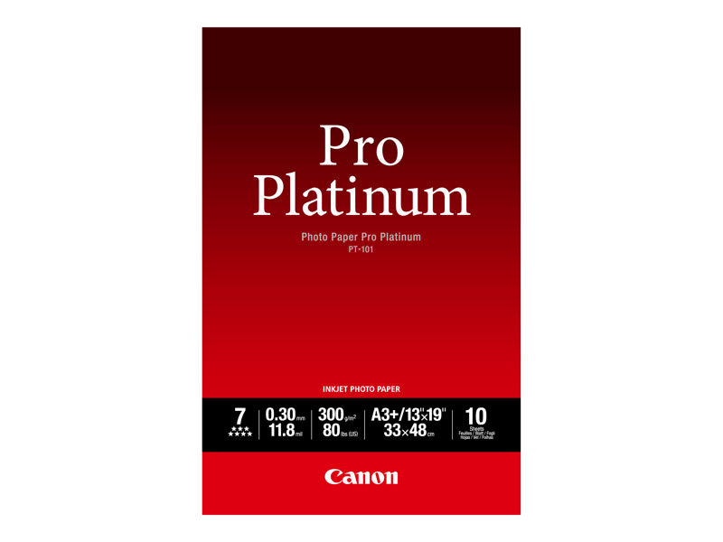 Canon Photo Paper Pro Platinum - A3 plus (329 x 423 mm) - 300 gsm - 10 sheet(s) photo paper - for PIXMA iP8720, IX6820, PRO-1, PRO-10, PRO-100, Pro9000, Pro9000 Mark II, Pro9500 (2768B018)