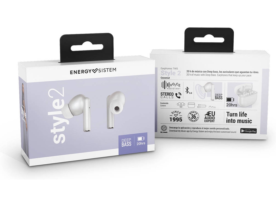 Energy Style 2 - Auriculares inalámbricos con micrófono - intrauditivos - bluetooth - coco