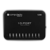 Compulocks 10-Port USB Charging Hub With EU Plug - Power Adapter - 120 Watt - 2.4 A - 10 Output Connectors (USB) - Black