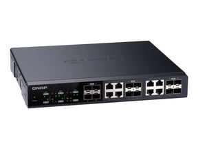 QNAP QSW-M1208-8C - Switch - Admin - 4 x 10 Gigabit SFP+ + 8 x 10 Gigabit SFP+/RJ-45 combo - desktop, rail mountable (QSW-M1208-8C)