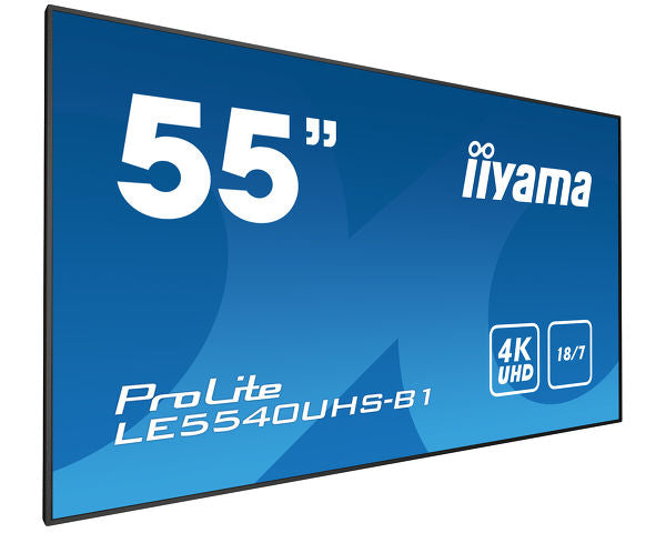 iiyama ProLite LE5540UHS-B1 - 55" Classe Diagonal (54.6" visível) ecrã LCD com luz de fundo LED - sinalização digital - Android - 4K UHD (2160p) 3840 x 2160 - preto opaco
