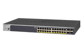 NETGEAR Pro GS728TPPv2 - V2 - conmutador - L3 - inteligente - 24 x 10/100/1000 (PoE+) + 4 x Gigabit SFP - montaje en riel - PoE+ (380 W)