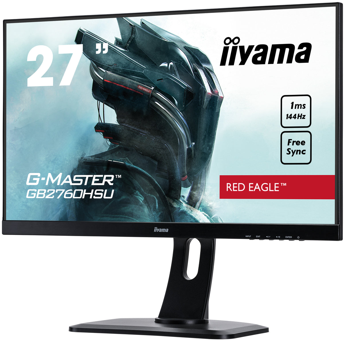 iiyama G-MASTER Red Eagle GB2760HSU-B1 - Monitor LED - 27" - 1920 x 1080 Full HD (1080p) @ 144 Hz - TN - 400 cd/m² - 1000:1 - 1ms - HDMI, DisplayPort - altavoces - negro mate