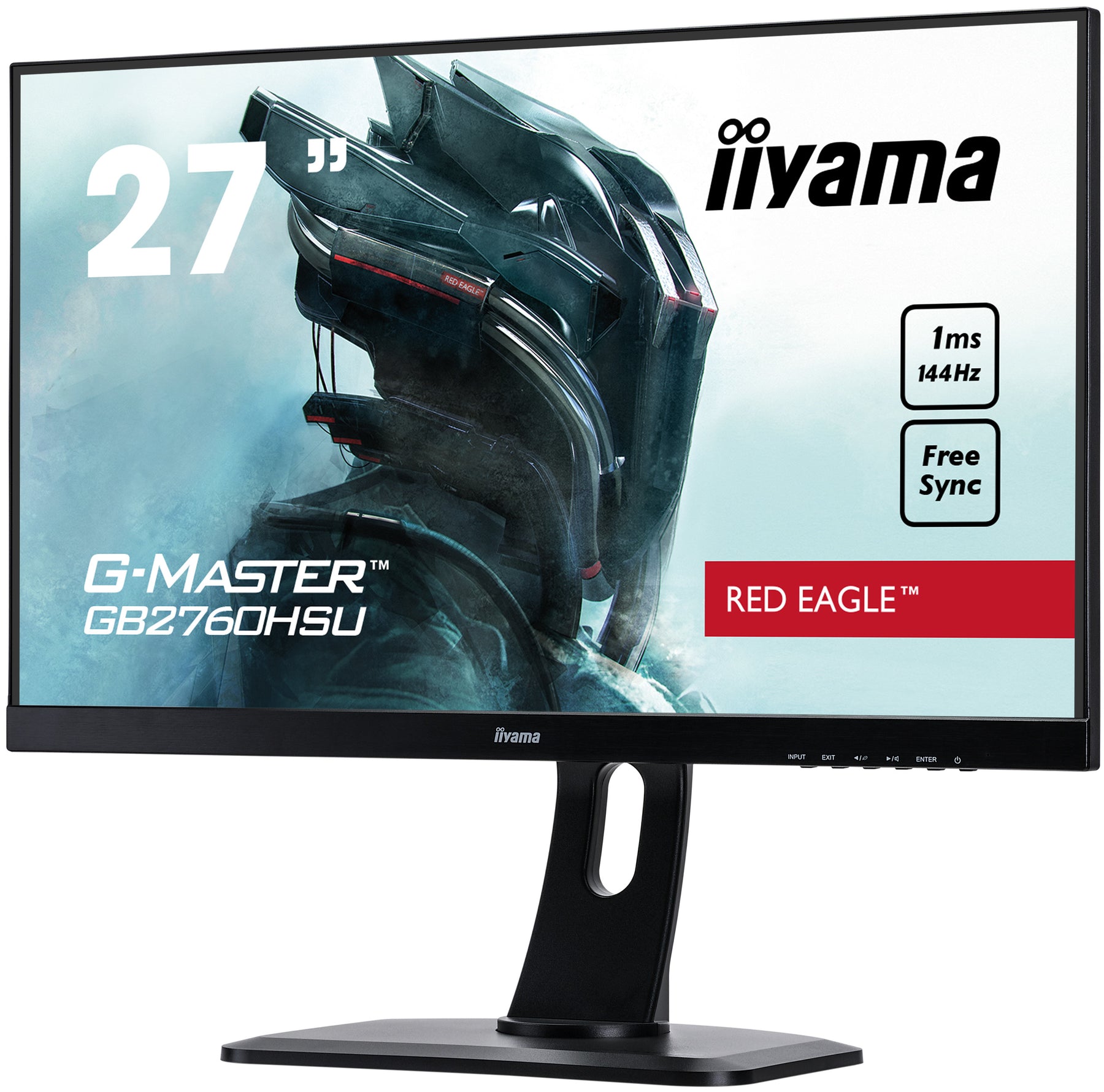 iiyama G-MASTER Red Eagle GB2760HSU-B1 - LED Monitor - 27" - 1920 x 1080 Full HD (1080p) @ 144 Hz - TN - 400 cd/m² - 1000:1 - 1ms - HDMI, DisplayPort - speakers - matte black