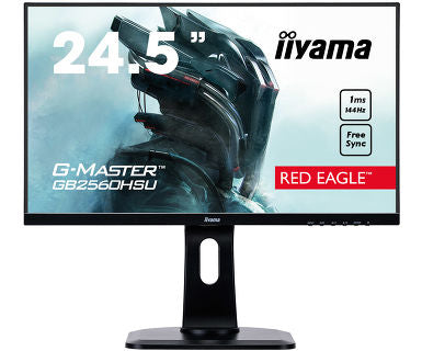 iiyama G-MASTER Red Eagle GB2560HSU-B1 - LED Display - 24.5" - 1920 x 1080 Full HD (1080p) @ 144 Hz - TN - 400 cd/m² - 1000:1 - 1 ms - HDMI, DisplayPort - speakers - matte black