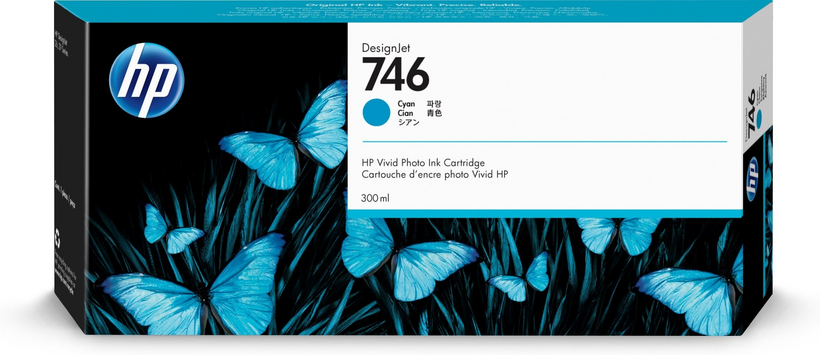 HP 746 - 300 ml - azul cian - original - DesignJet - cartucho de tinta - para DesignJet HD Pro MFP, Z6, Z6dr, Z9+, Z9+dr