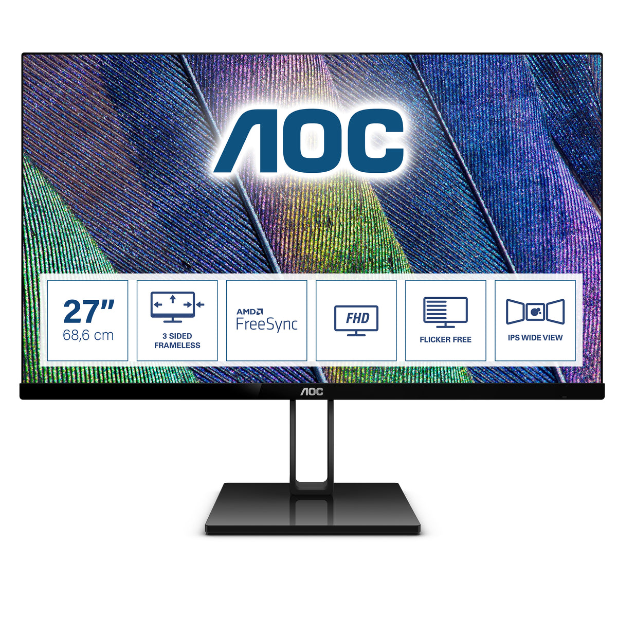 MONITOR AOC IPS 27 16:9 FHD HDMI DP 27V2Q