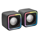 ALTAVOCES CUBO PREMIUM MARSGAMING MSCUBE, DSP DE 8 W, FLUJO ARGB, ALIMENTACIÓN USB, NEGRO (MSCUBE)