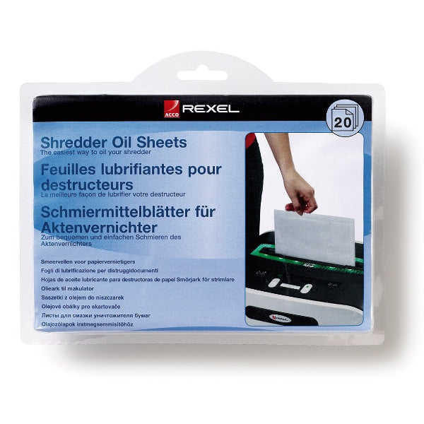 Rexel - Document Shredder Lubricating Sheets (Pack of 20)