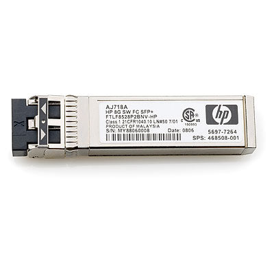 HPE StorageWorks - Módulo de transceptor SFP+ - Fibre Channel 8Gb (SW) - recomercializado - para StorageWorks 8/20q, MPX200