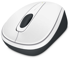 Microsoft Wireless Mobile Mouse 3500 - Mouse - left and right handed - optical - 3 buttons - wireless - 2.4 GHz - USB wireless receiver - white