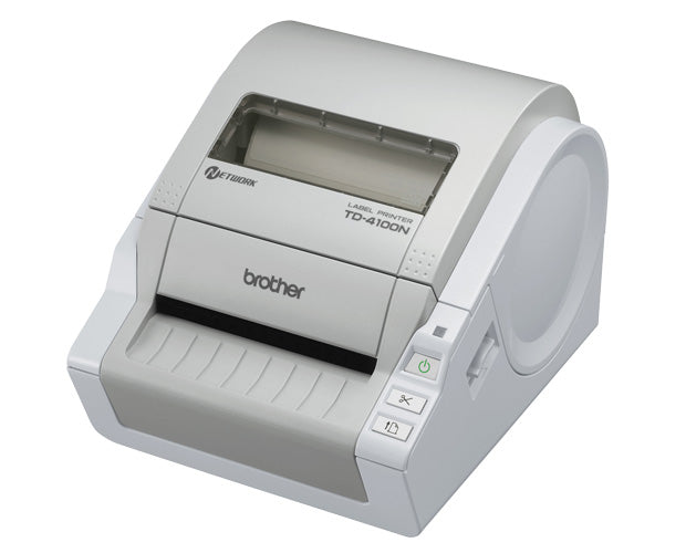 Brother TD-4100N - Label Printer - Direct Thermal - Roll (10.2 cm) - 300 dpi - up to 110 mm/sec - USB, LAN, Serial - Cutter