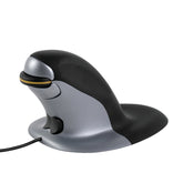 Fellowes Penguin Medium - Upright mouse - right and left handed - laser - with cable - black, silver