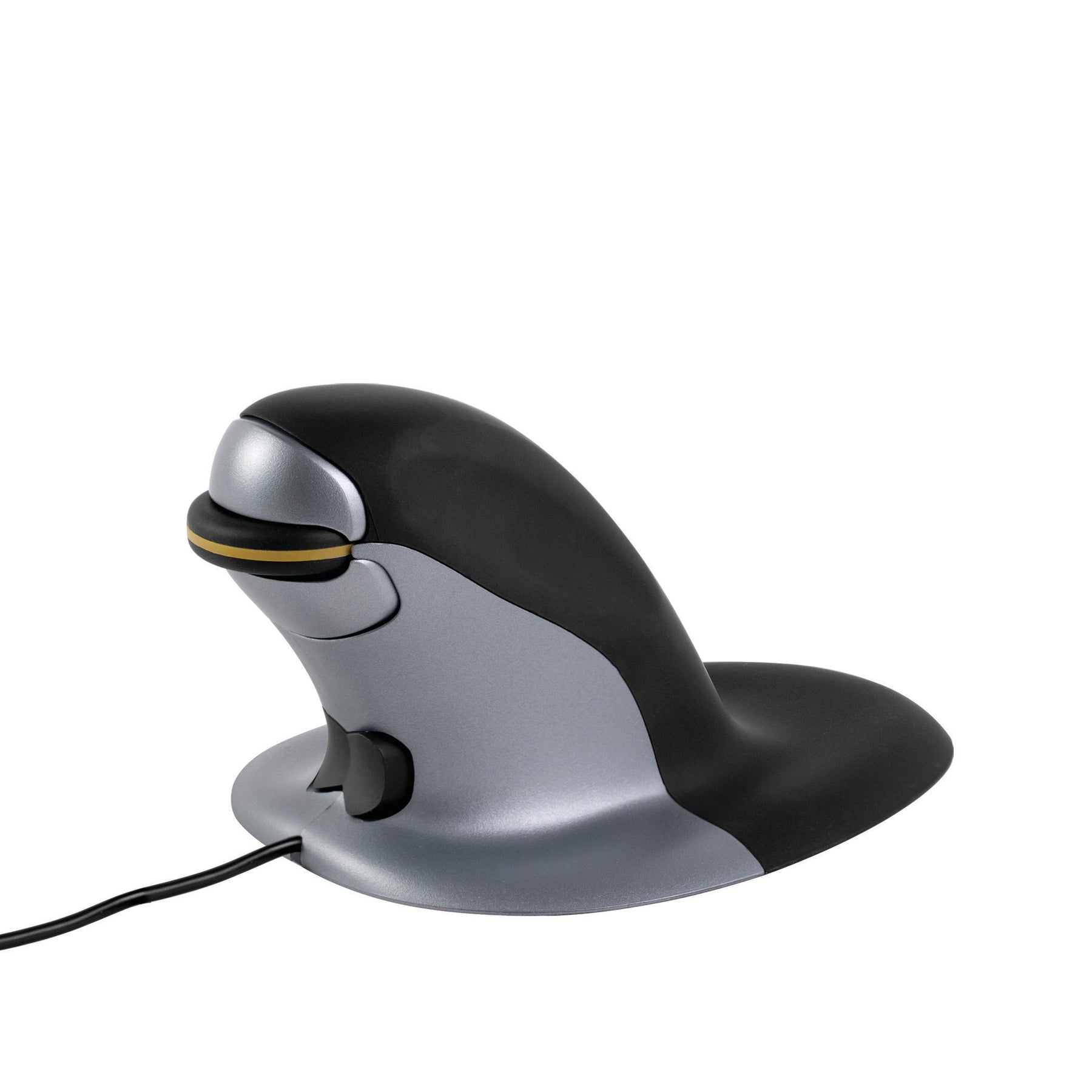 Fellowes Penguin Small - Upright Mouse - right and left handed - laser - with cable - black/silver