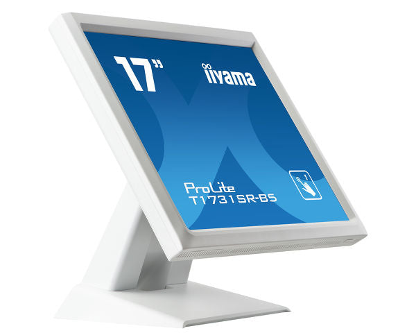 iiyama ProLite T1731SR-W5 - LED monitor - 17" - touch screen - 1280 x 1024 @ 75 Hz - TN - 250 cd/m² - 1000:1 - 5 ms - HDMI, VGA, DisplayPort - speakers - white